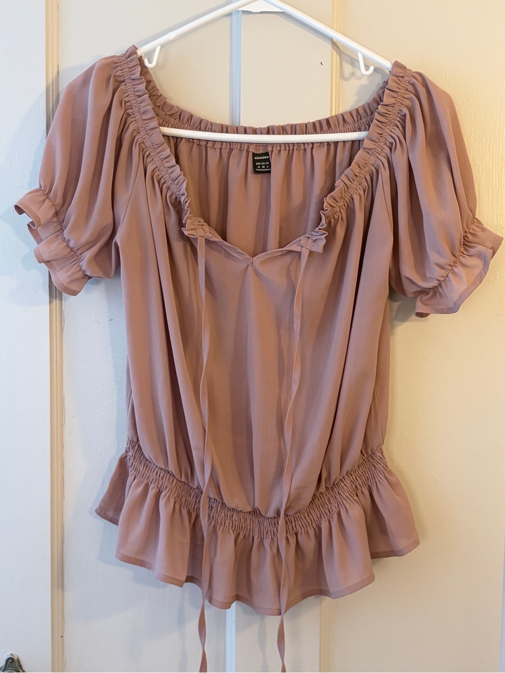 Blouson Peasant Top - Dusty Rose